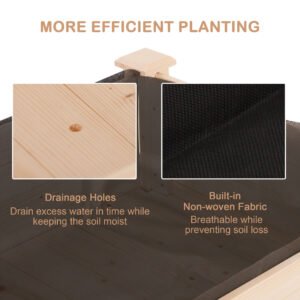 Raised Garden Bed with Legs, 48" x 22" x 30", Elevated Wooden Planter Box, Self-Draining with Bed Liner for Vegetables, Herbs, and Flowers Backyard, Patio, Balcony Use, Natural - Image 2