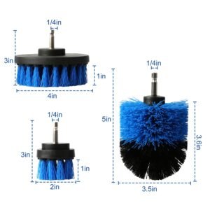 3Pcs Per Set Drill Brush Power Scrubber Cleaning Brush For Car Carpet Wall Tile Tub Cleaner Combo Brush Only - Image 3