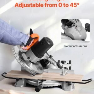 Compound Miter Saw 10-Inch Blade 15 Amp Motor 60-Tooth Corded Single Bevel 0-45° - Image 3