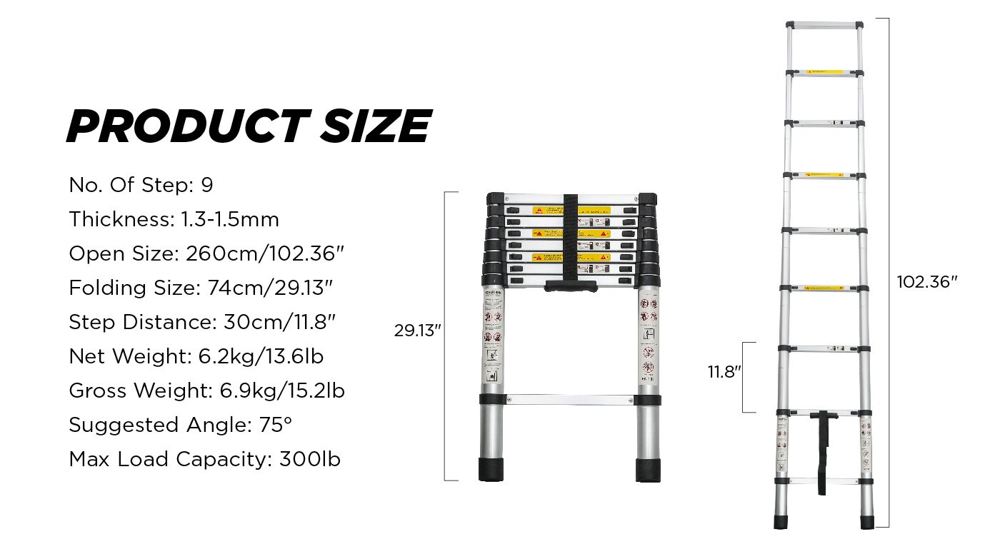 Aluminum Telescoping Ladder For Outdoor Work - Image 7