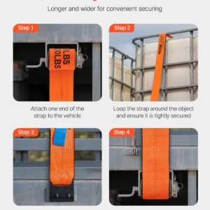 Winch Straps Truck Straps 4 In X 30 Ft With Flat Hook For Towing 10 Pack - Image 4