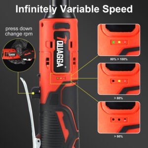 TQUAGGA 18V Extended Cordless Electric Ratchet Wrench Set, Extended Neck, Variable Speed, 18V, 18V Cordless Electric Ratchet Wrench Set, Automotive Repair Tools, Electric Tools - Image 4
