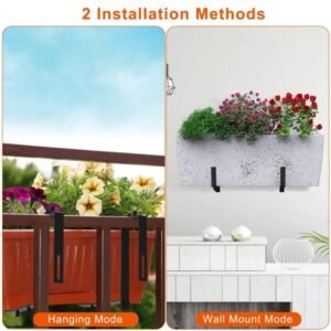 Adjustable Heavy-Duty Iron Planter Bracket - 6.1-11.6' Extendable Tray & 2.36-6.9' Two-Level Adjustable Hook - Image 4