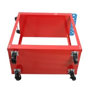 Tool Cart On Wheels, Heavy Duty Steel Utility Cart W-Lockable Wheels, 400 LBS Capacity Industrial Service Cart For Garage, Warehouse, Workshop  Two-layer Bright Red - Image 7