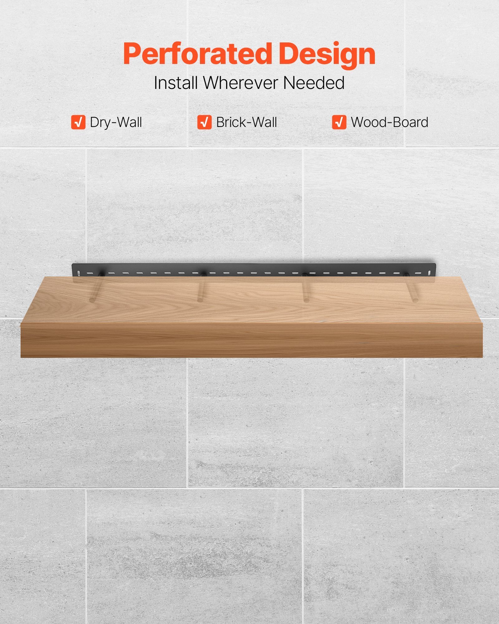 1 Pack Shelf Bracket 46 Inch / 1168.4 Mm Heavy Duty Floating Shelf Bracket - Image 4