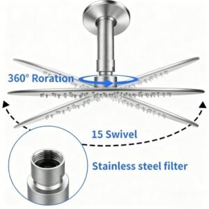 Shower System Shower Faucet Combo Set Wall Mounted With 10" Rainfall Shower Head And Handheld Shower Faucet, Brushed Nickel[Unable Ship Weekends, TK/TEMU Only For Pickup] - Image 2