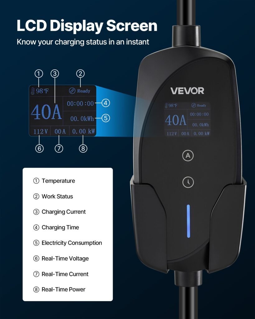 Level 2 Tesla Charger 40A EV Charger 240V NEMA 14-50P With 25 Ft Cable