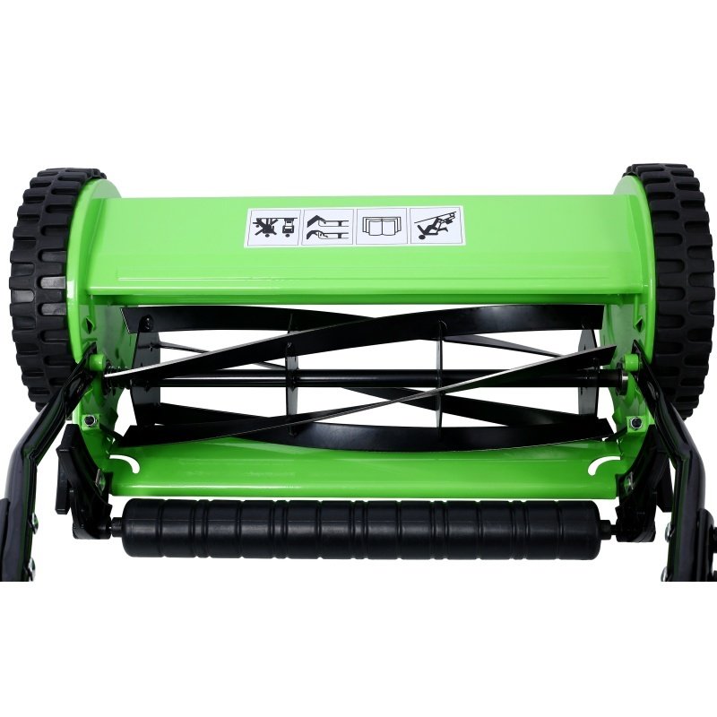 14 Inch 5-blade Hand Push Scroll Lawn Mower With Grass  Device, Green