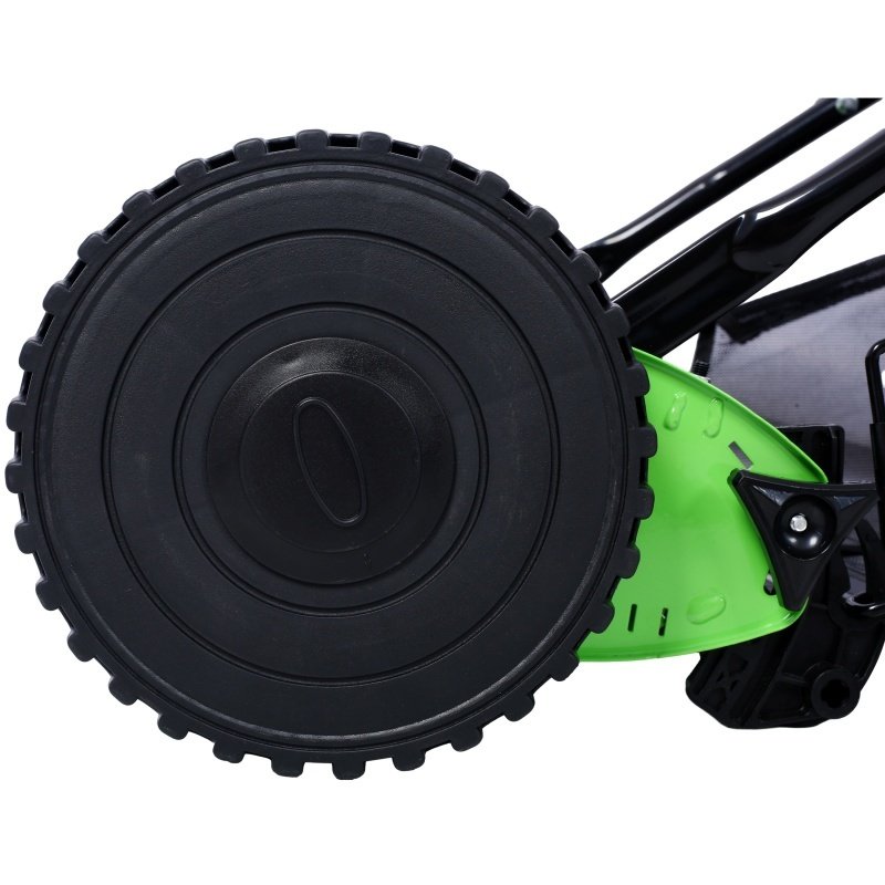 14 Inch 5-blade Hand Push Scroll Lawn Mower With Grass  Device, Green