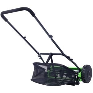 14 Inch 5-blade Hand Push Scroll Lawn Mower With Grass  Device, Green - Image 5