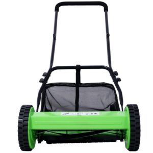 14 Inch 5-blade Hand Push Scroll Lawn Mower With Grass  Device, Green - Image 3