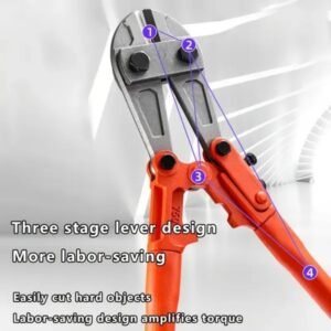 Heavy-Duty Mini Bolt Cutter 12' For Cutting Fence, Steel Wire, Small Chain, Screws, And Rivet, With Soft Grip Rubber Ergonomic Handle Cutters - Image 5