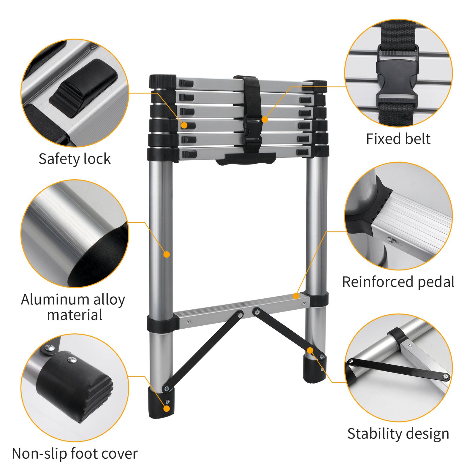 8.56 Feet Compact Telescoping Ladder - Image 6