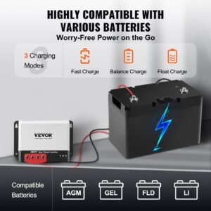 50A MPPT Solar Charge Controller, 12V / 24V Auto DC Input, Solar Panel Regulator Charger With Bluetooth Module, 98% Charging Efficiency For Sealed(AGM), Gel, Flooded And Lithium Battery Charging - Image 5