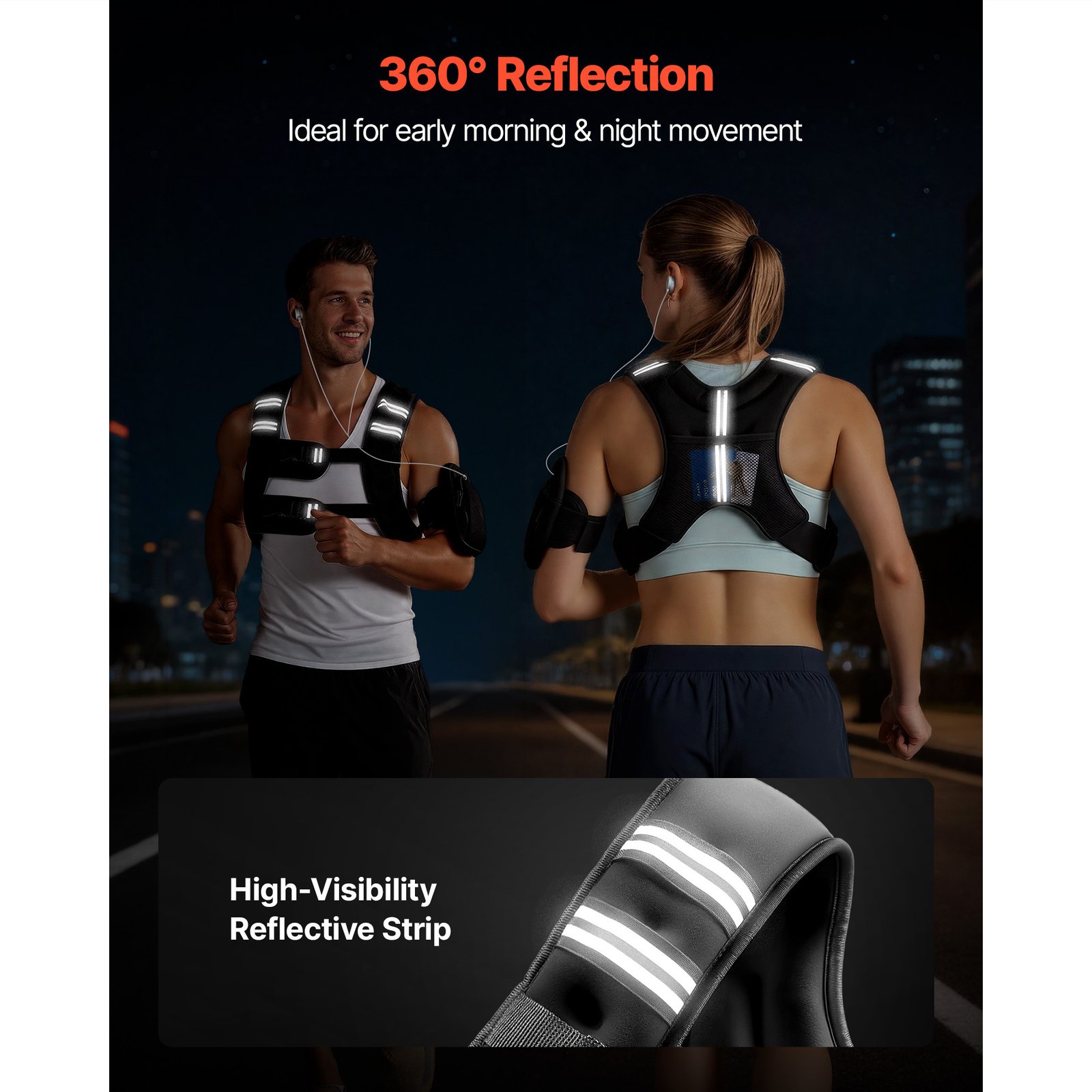 Weighted Vest, 25 Lbs Body Weight Vest For Men Women, With Reflective Stripe, Adjustable Buckle, Workout Equipment For Strength Training, Running, Jogging, Fitness, Muscle Building, Weight Loss - Image 3