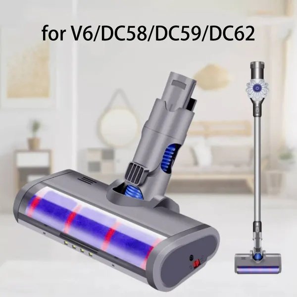 Replacement Turbo Brush For Dyson V6 / DC62 / V6 Series Vacuum Cleaners - Compatible Cleaning Head For Hard Floors & Carpets | Rotating Brush Roll For Thorough Dust Removal
