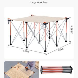 Portable Folding Workstand 4.15 X 4.15ft Collapsible Work Stand 3500lbs Capacity - Image 4