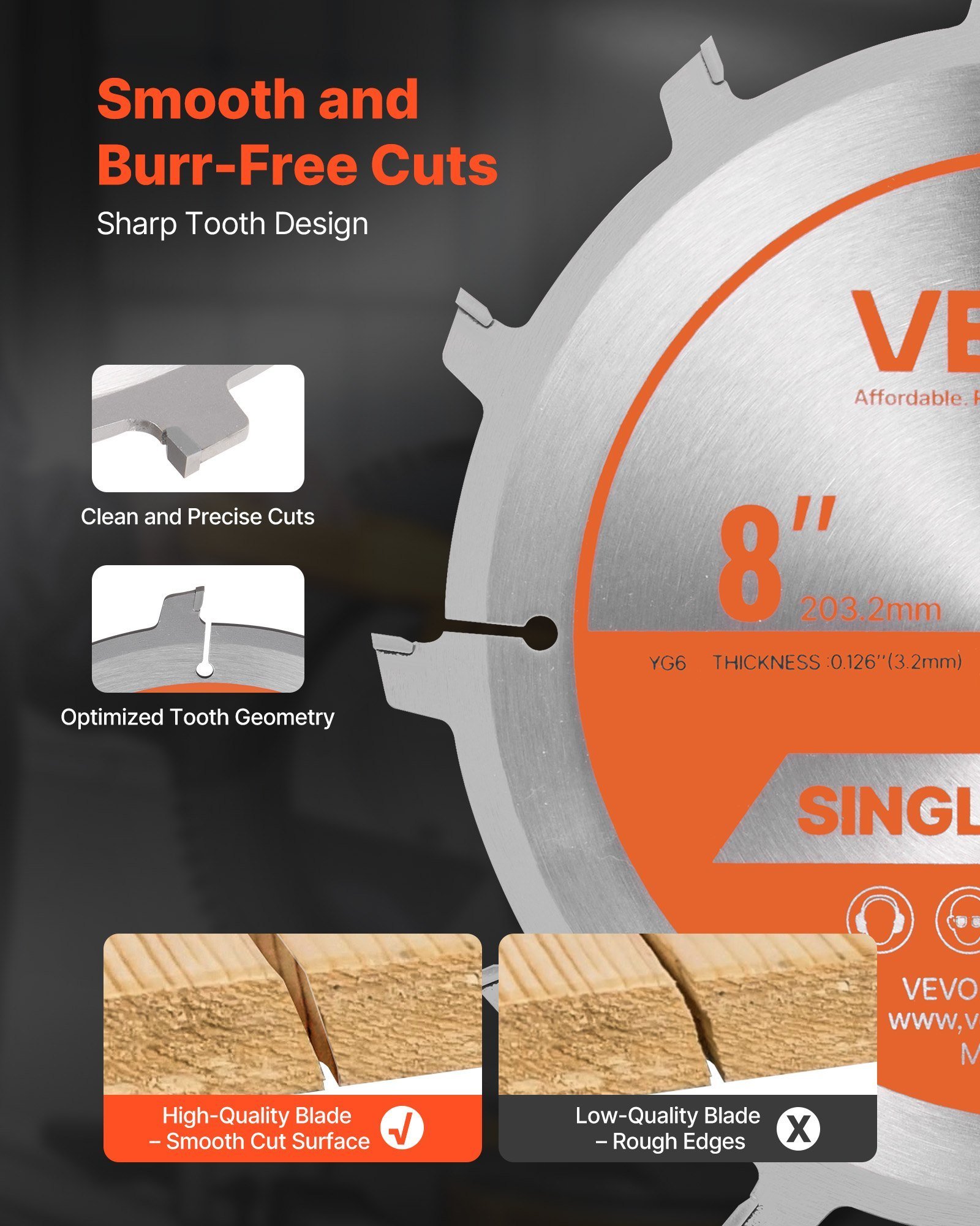 Dado Blade Set Stacking Dado Blades With Chippers And Shims 8 In Diameter - Image 4