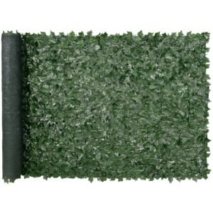 Privacy Ivy Fence, 59 X 118in Artificial Green Wall Screen, Greenery Ivy Fence With Mesh Cloth Backing And Strengthened Joint, Faux Hedges Vine Leaf Decoration For Outdoor Garden, Yard, Balcony - Image 1