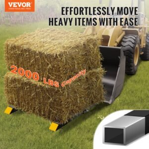 VEVOR Pallet Forks, 2000 Lbs Clamp On Pallet Forks,Total Length Tractor Bucket Forks With Adjustable Stabilizer Bar, Heavy Duty Pallet Forks For Tractor Attachments, Skid Steer, Loader Bucket - Image 1
