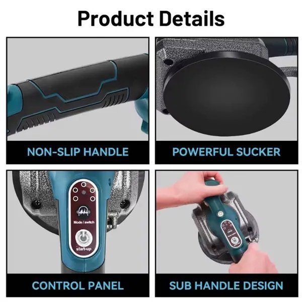 Tile Vibrator, Concrete Vibration Plate For Tiling, Compatible With Makita 18V Battery, No Battery (Tool Only)