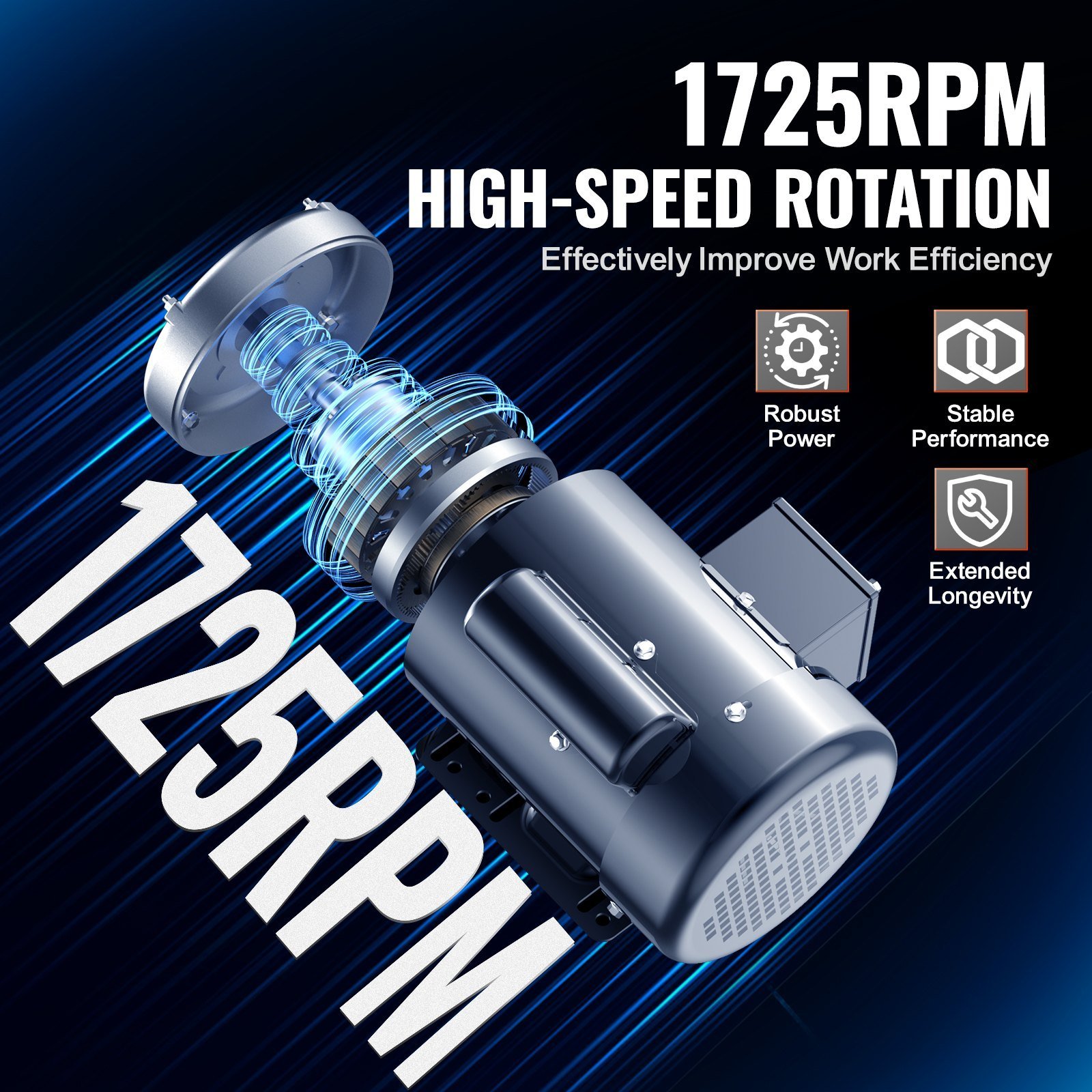 0.75HP Electric Motor 1725rpm, AC 115V/230V, 56 Frame, Air Compressor Motor Single Phase, 5/8' Keyed Shaft, CW/CCW Rotation For Agricultural Machinery And General Equipment - Image 5