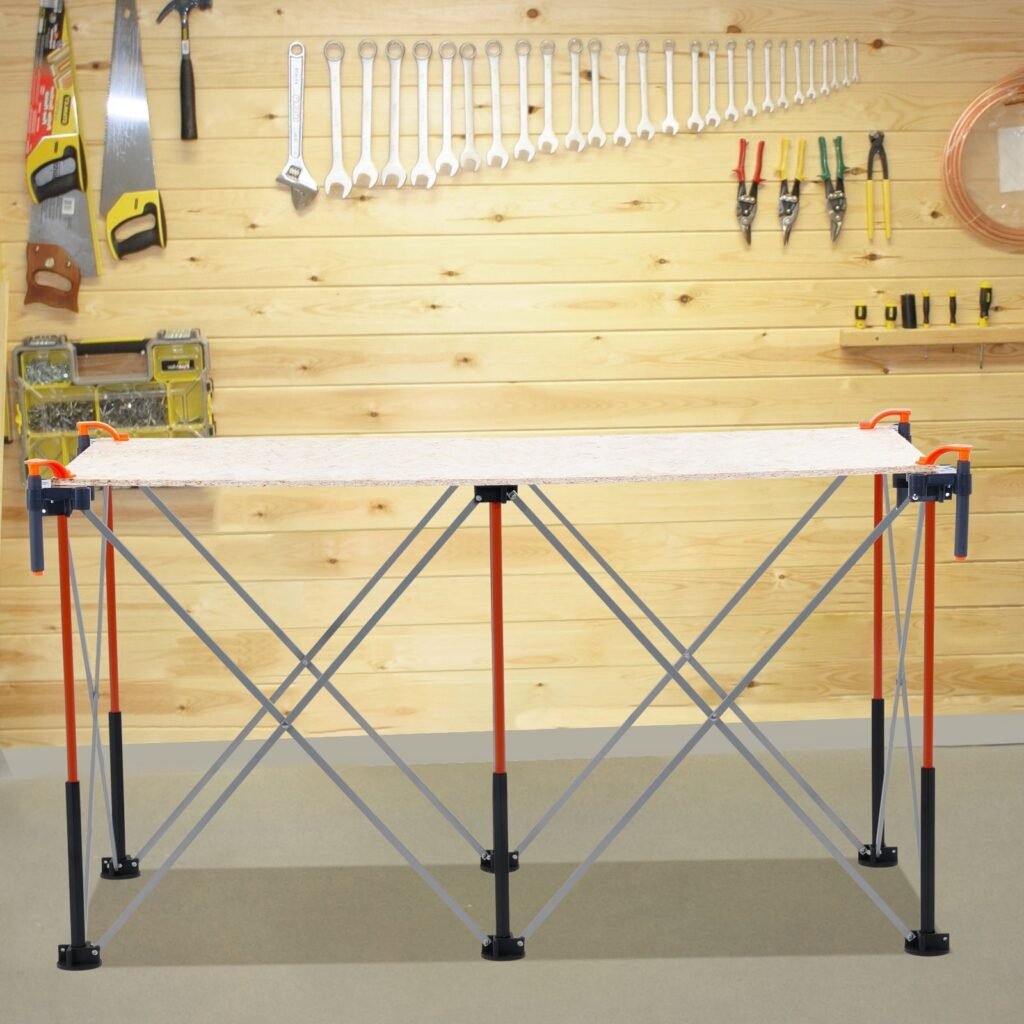 Portable Folding Workstand 4.15 X 2.18ft Collapsible Work Stand 2500lbs Capacity