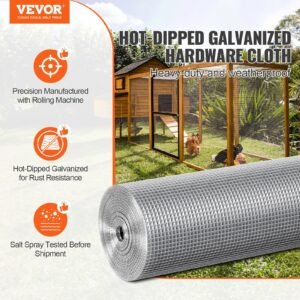 Hardware Cloth, 1'4 Inch 48in X 50 Ft 23 Gauge, Hot Dipped Galvanized Wire Mesh Roll, Chicken Wire Fencing, Wire Mesh For Rabbit Cages, Garden, Small Rodents - Image 5
