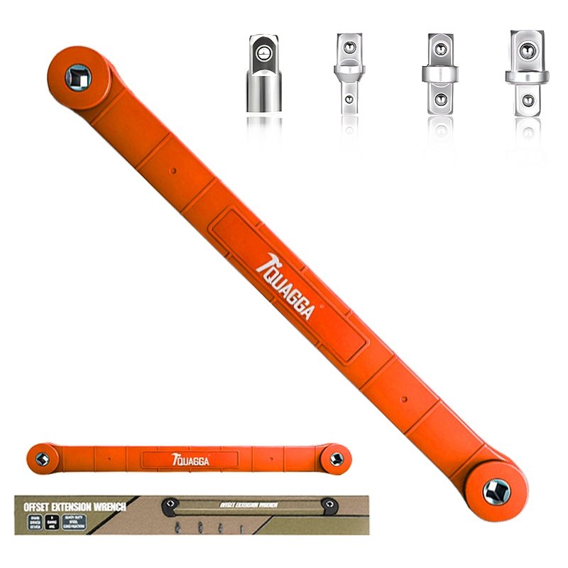 Offset Extension Wrench, Impact Grade Square Drive Adapters For Hard To Reach Fasteners In Tight Spaces 3 Piece Set