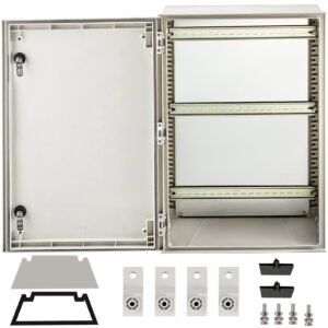 NEMA Steel Enclosure, 24 X 16 X 9'' NEMA 4X Fiberglass Electrical Box, IP66 Waterproof & Dustproof, Outdoor/Indoor Electrical Junction Box, With Mounting Plate(60 X 40 X 23 Cm) - Image 1