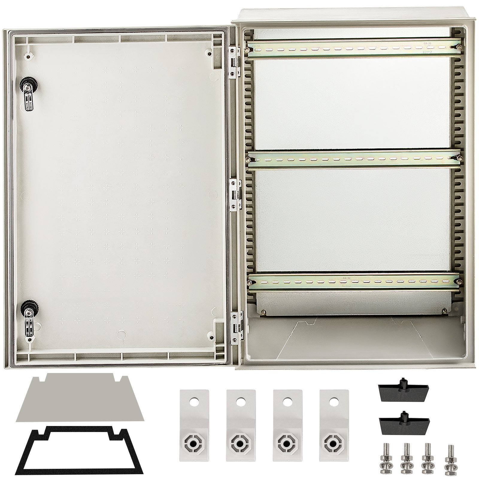 NEMA Steel Enclosure, 24 X 16 X 9'' NEMA 4X Fiberglass Electrical Box, IP66 Waterproof & Dustproof, Outdoor/Indoor Electrical Junction Box, With Mounting Plate(60 X 40 X 23 Cm) - Image 1
