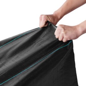 VEVOR 13FTx108FT Premium Heavy Duty Weed Barrier Landscape Fabric, 5OZ Woven Geotextile Fabric Under Gravel, High Permeability For Weed Blocker Weed Mat, Driveway Fabric, Weed Control Garden Cloth - Image 3