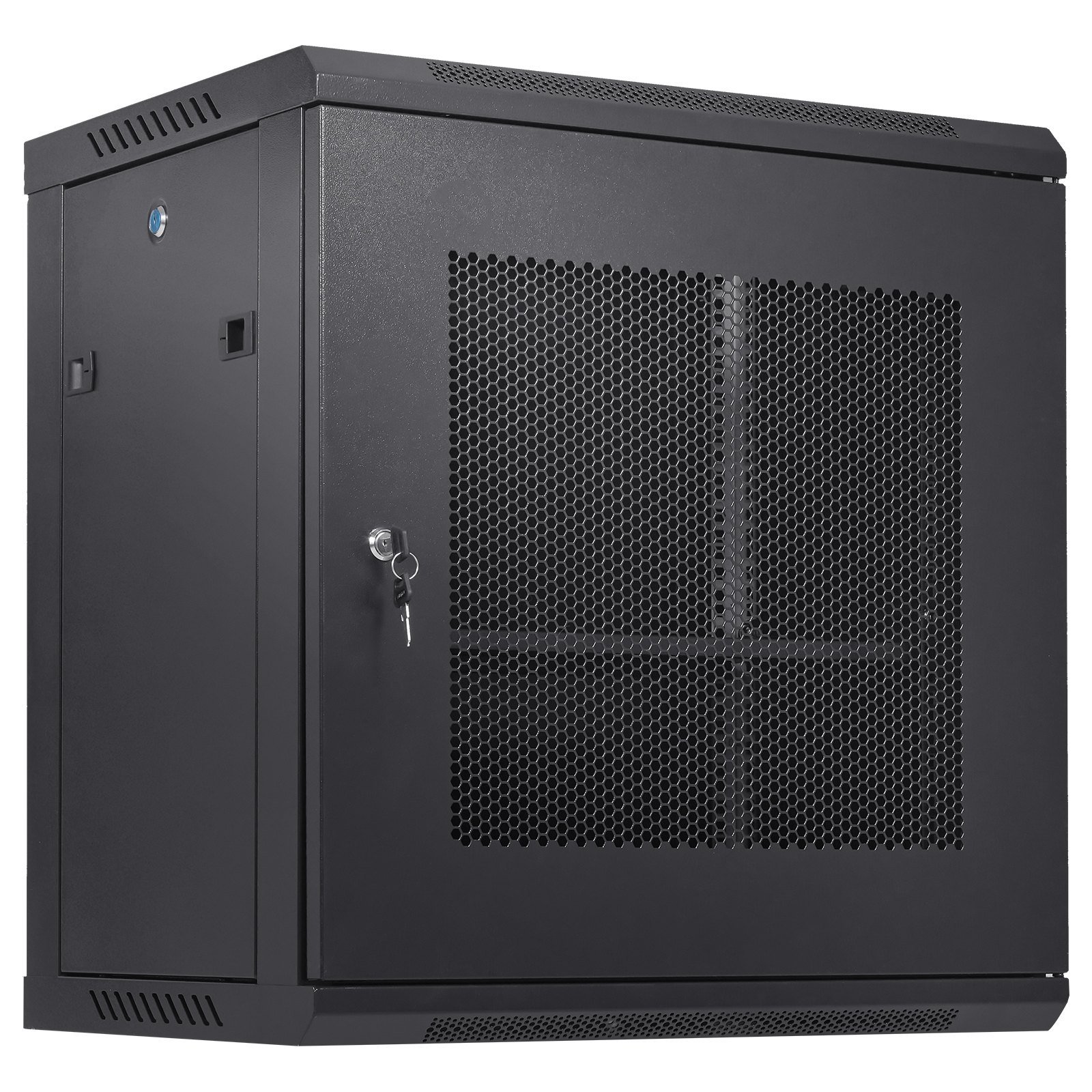 12U Wall Mount Network Server Cabinet, 15.5'' Deep, Server Rack Cabinet Enclosure, 200 Lbs Max. Ground-mounted Load Capacity, With Locking Door Side Panels, For IT Equipment, A/V Devices - Image 1