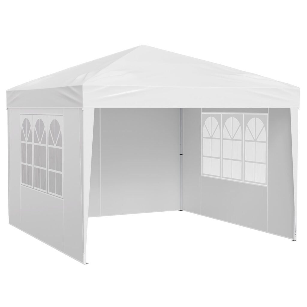 Pop Up Canopy 10 X 10 FT Pop Up Gazebo Tent With 3 Sidewalls & 2 Windows