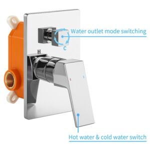 Rain Shower System Chrome Tub Shower Faucet Set 10 Inch Square Rainfall Shower Head With Handheld Sprayer And Waterfall Tub Spout[Unable Ship Weekends, TK/TEMU Only For Pickup] - Image 3