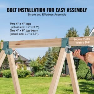 A-Frame Middle Swing Set Brackets, Heavy Duty Carbon Steel Swing Set Hardware With Mounting Hardware, DIY Swing Set Bracket Swing Set Kit For 4x4 Legs & 4x6 Beam, Green (3 Pcs) - Image 3
