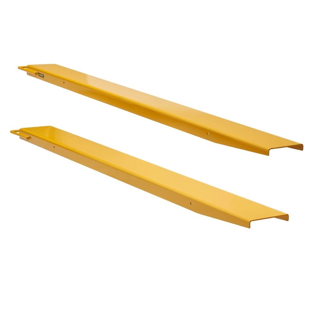 Pallet Fork Extensions, 72' Length 4.5' Width, Heavy Duty Carbon Steel Fork Extensions For Forklifts, 1 Pair Forklift Extensions, Industrial Forklift Fork Attachments For Forklift Truck, Yellow