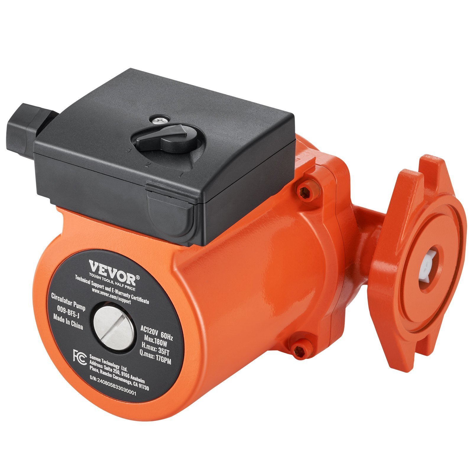 009-BF5-J Hot Water Circulation Pump 110V 180W 17 GPM Recirculating Pump - Image 1