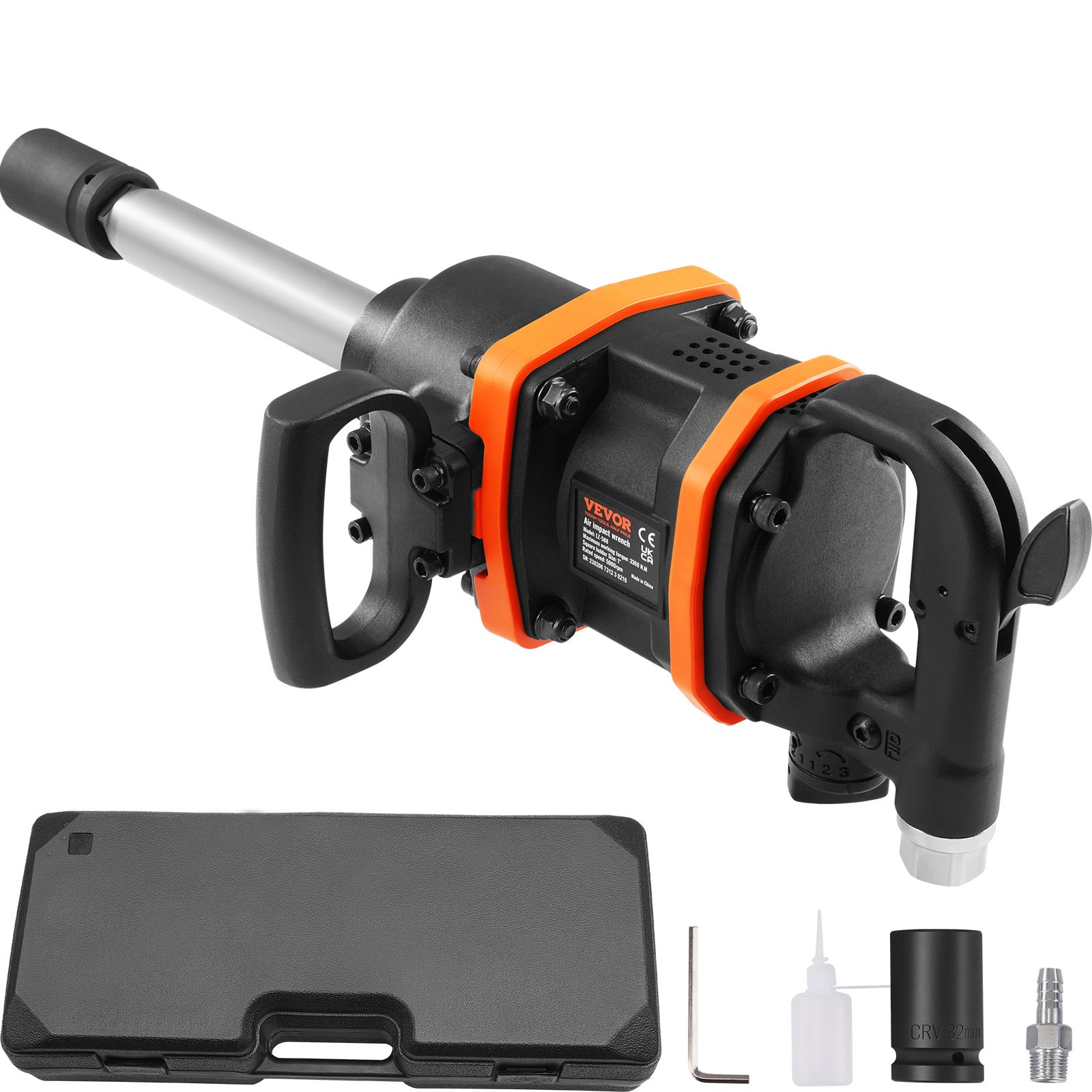VEVOR 1 Inch Air Impact Wrench, Up To 3160 Ft-lbs High Reverse Torque Output 1inch Pneumatic Impact Gun - Image 9