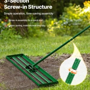 Lawn Leveling Rake, 48"x10" Level Lawn Tool, Heavy-duty Lawn Leveler With 78" Steel Extended Handle, Yard Leveling Rake Suit For Garden, Golf Lawn, Farm - Image 4