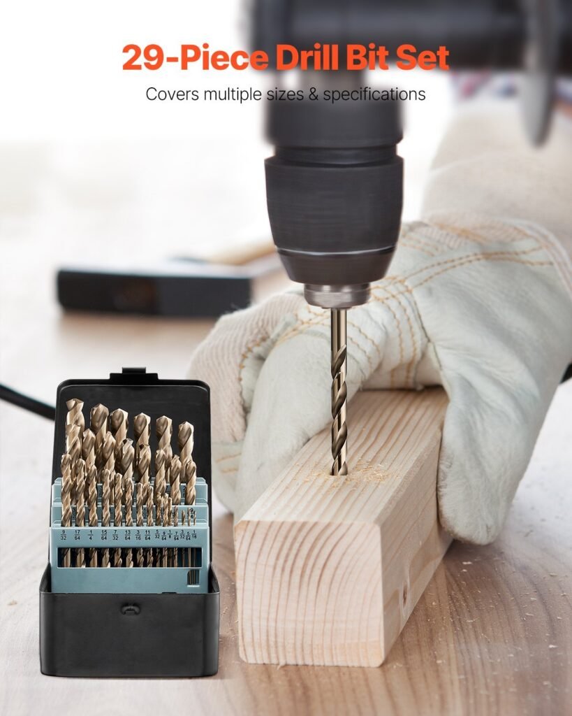 Cobalt Drill Bit Set 29 Pcs M35 High Speed Steel Cobalt Drill Bits Storage Case