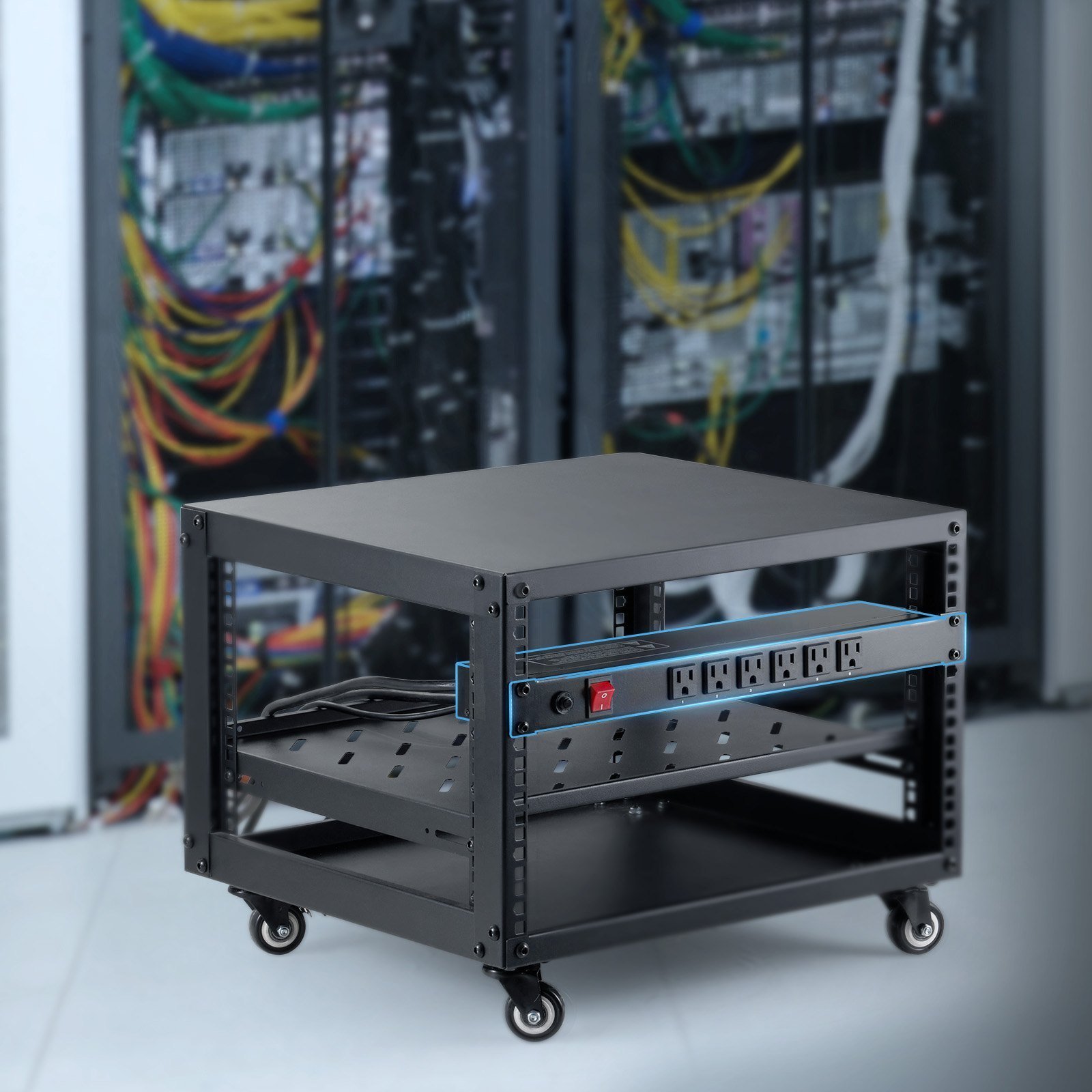 19" 1U PDU 12 Outlets Rack Mount Power Strip Surge Overload Protection - Image 6
