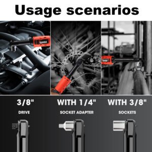 TQUAGGA 18V Extended Cordless Electric Ratchet Wrench Set, Extended Neck, Variable Speed, 18V, 18V Cordless Electric Ratchet Wrench Set, Automotive Repair Tools, Electric Tools - Image 6