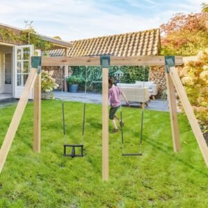 A-Frame Middle Swing Set Brackets, Heavy Duty Carbon Steel Swing Set Hardware With Mounting Hardware, DIY Swing Set Bracket Swing Set Kit For 4x4 Legs & 4x6 Beam, Green (3 Pcs) - Image 6