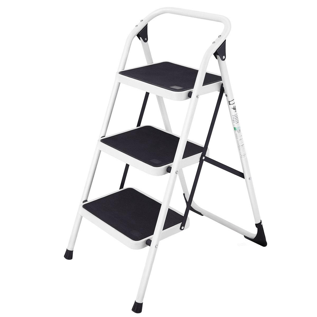 Folding 3-Step Ladder With Handgrip And Anti-Slip Platform - Image 1