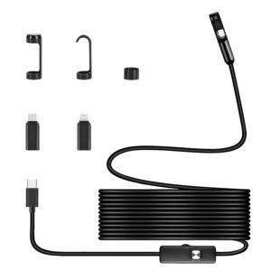 1Set Endoscope Camera 1920P HD IP67 Waterproof Inspection Borescope Tool With Light And 8 & 1 Dual Lens 16.4ft Semi Rigid Snake Cable Stepless Brightness APP Control For IOS And Android - Image 2