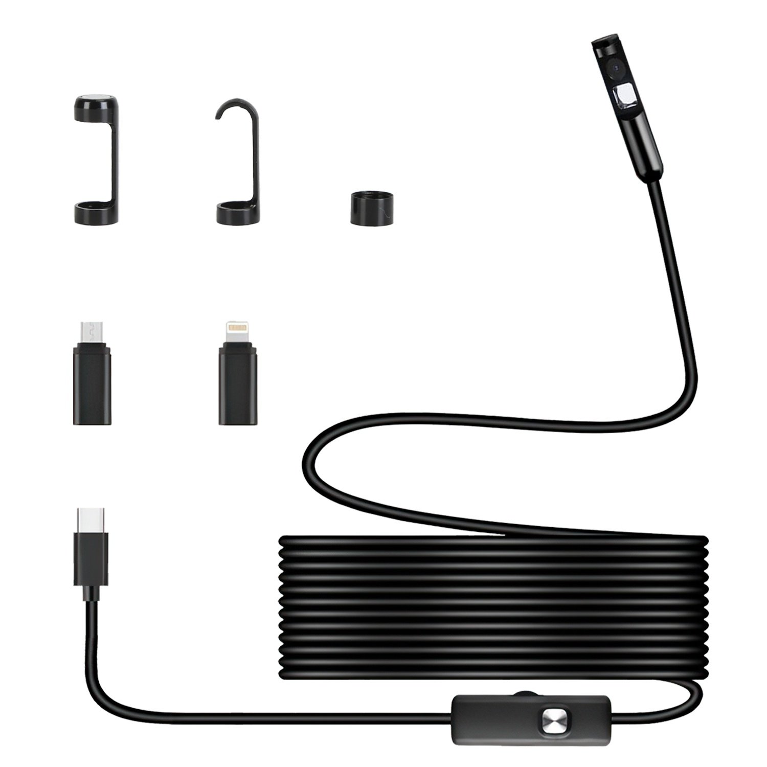 1Set Endoscope Camera 1920P HD IP67 Waterproof Inspection Borescope Tool With Light And 8 & 1 Dual Lens 16.4ft Semi Rigid Snake Cable Stepless Brightness APP Control For IOS And Android - Image 2
