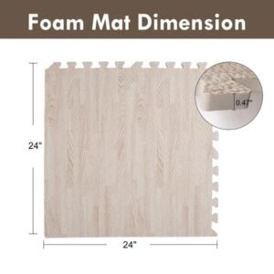 8-Piece Interlocking Wood Grain Foam Mat, Non-Slip And Wear-Resistant Floor Mat, Soft And Cushioning, Suitable For Living Rooms, Bedrooms/Children's Rooms - Image 3