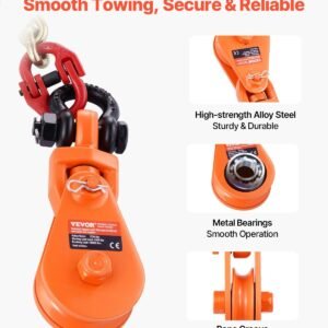 2 Ton 3' Snatch Block With Chain Flatbed Tow Truck Rollback Car Carrier Cable - Image 4