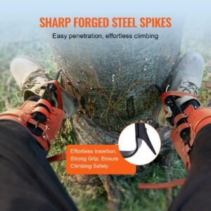 Tree Climbing Spikes Set Climbing Spurs Alloy Steel Safety Rope Hareness - Image 4